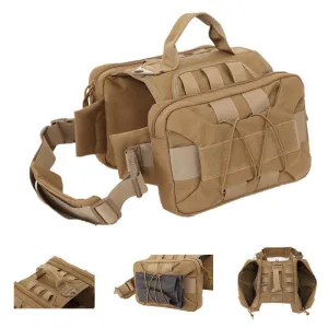 2 in 1 Saddle Dog Harness Military Tactical Vest Leash