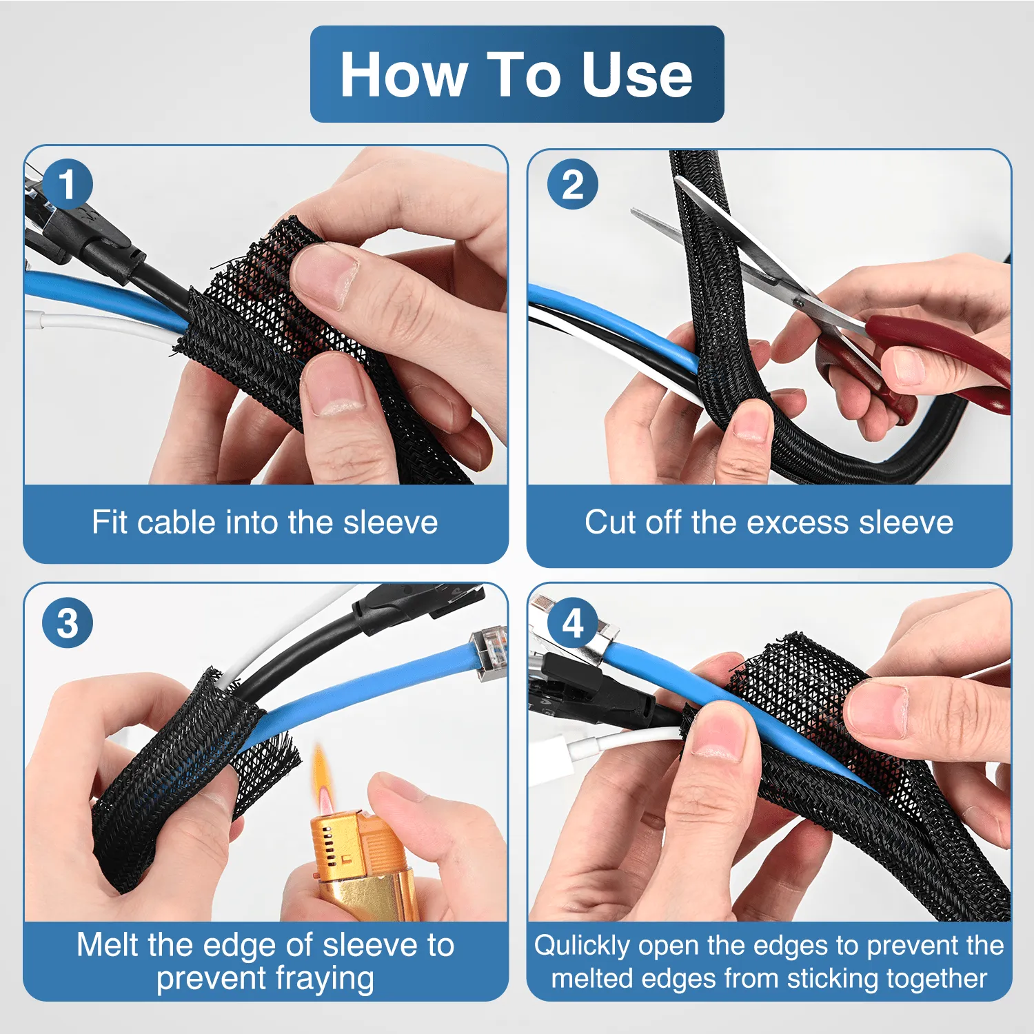 25ft-1/2inch Cable Management Sleeves