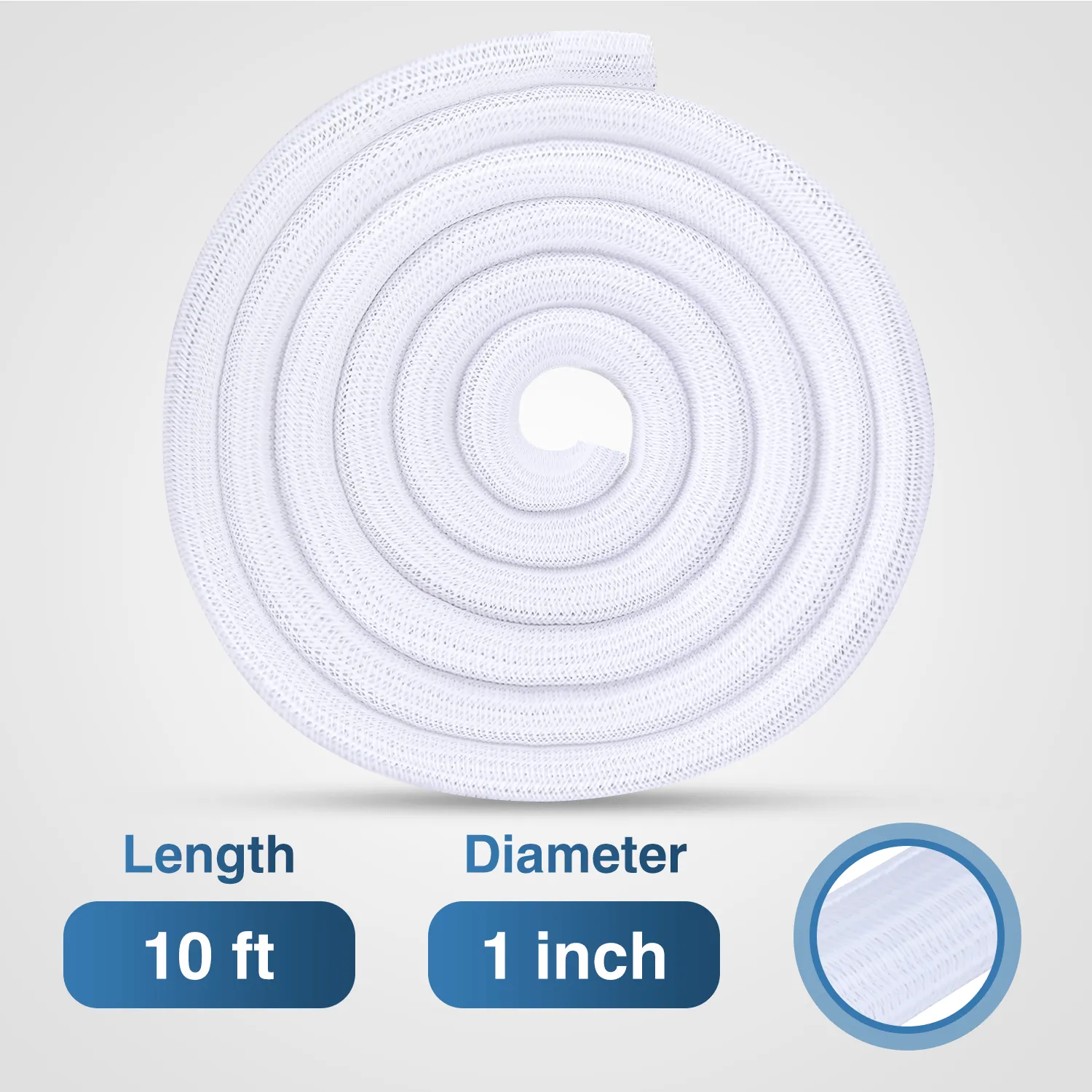 25ft-1inch White Cable Management Sleeves
