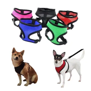 Adjustable Soft Breathable Dog Harness Nylon Mesh Vest Harness Collar