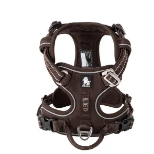 Breathable No Pull Dog Harness Brown XS with Reflectors