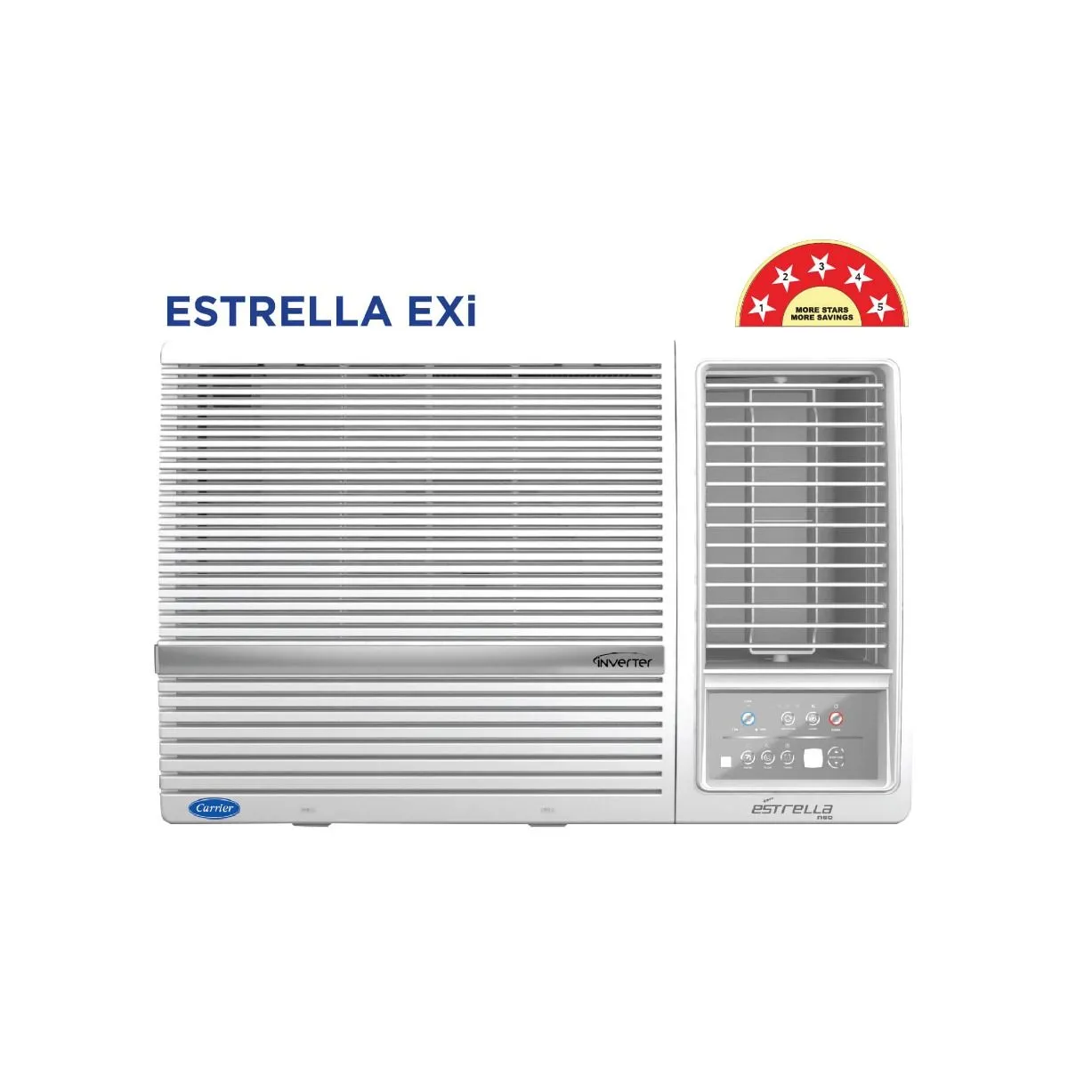 Carrier 18k ESTRELLA EXI 1.5 Ton 5 Star inverter Window AC  Copper, White CIW18EC5R32F0