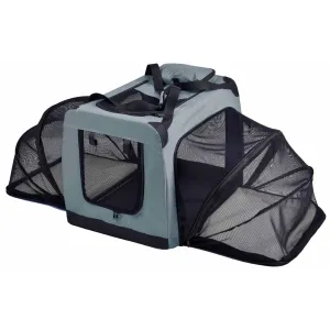 Collapsible Metal Dog Crate with Multiple Lounging Areas