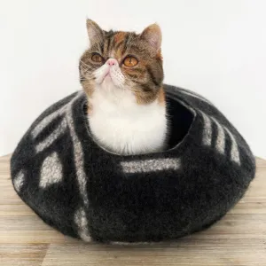 Felt Pebble Cat Cave Bed