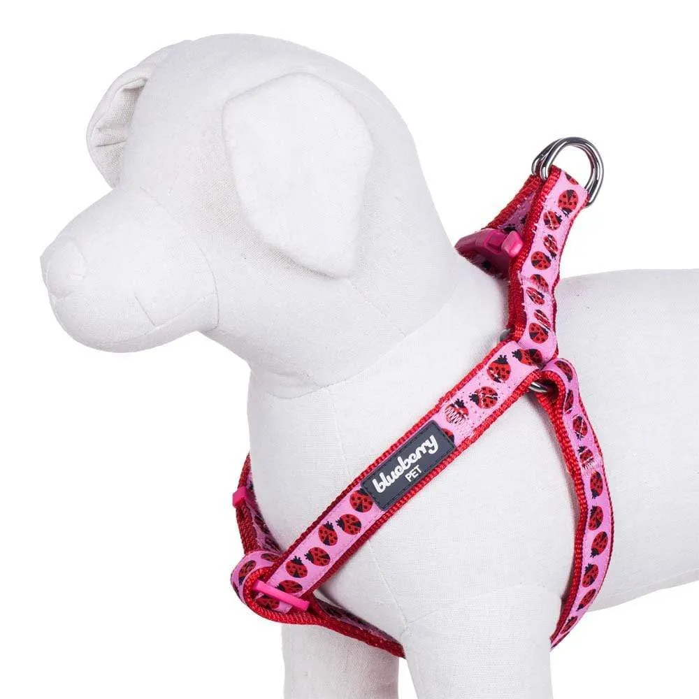 Flamingo Ladybug Dog Harness, Summer Vcation Hawaiian Plam Leaves Harness