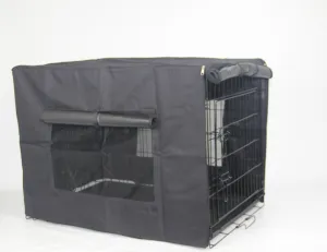 Foldable Metal Pet Crate 24" with Blue Cover, SGS-Approved