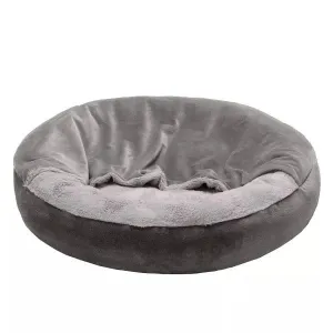 FurHaven Velvet Waves Faux Fur And Velvet Hooded Donut
