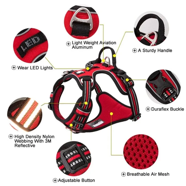 No Pull Dog Harness, Grey L, Breathable Air Mesh