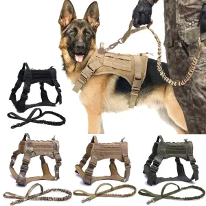 Tactical Dog Harnesses Pet Training Vest Dog Harness And Leash Set For Small Medium Big Dogs Walking Hunting