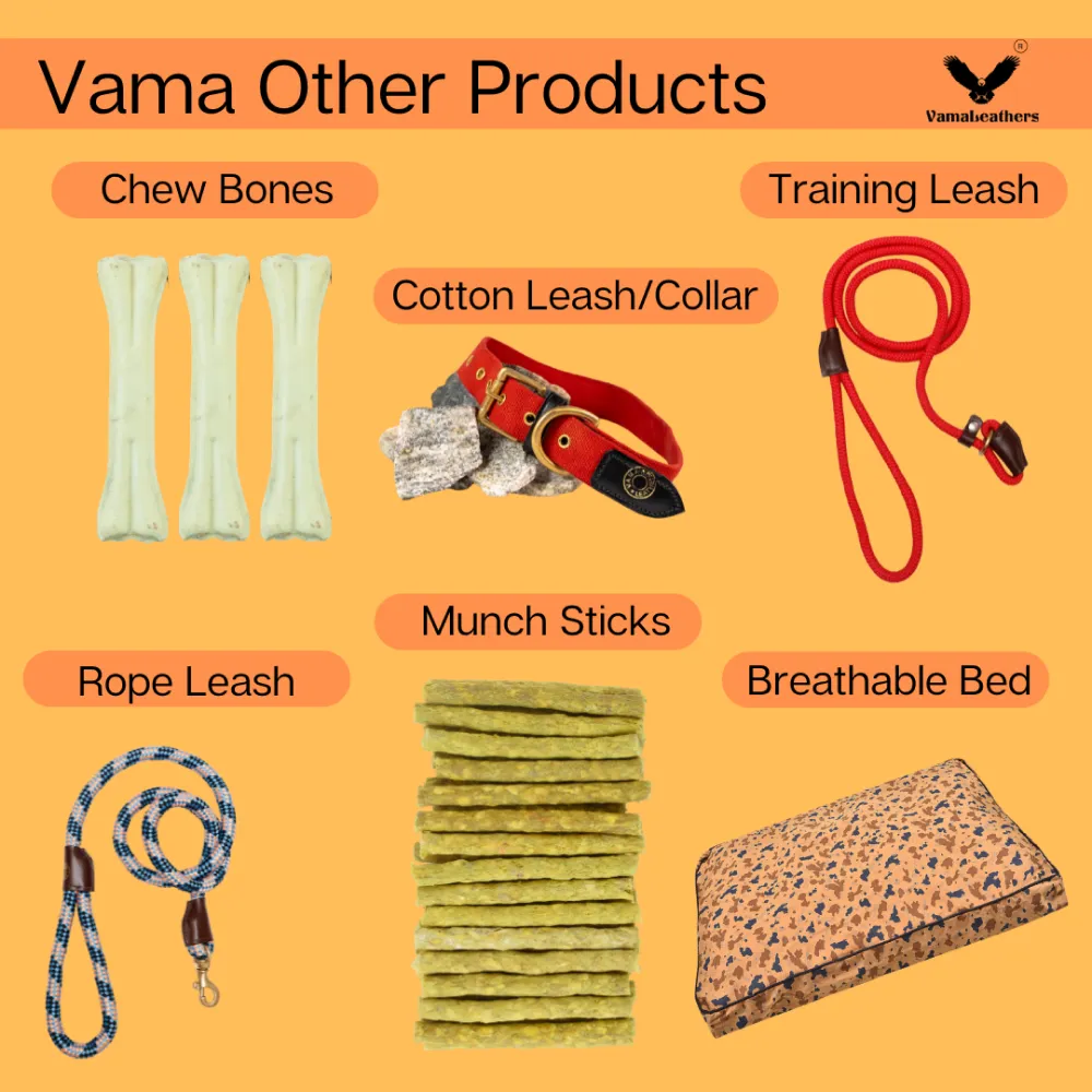 Vama Leathers Sure Fit Soft & Strong Nylon Harness for Dogs (Midnight Black)